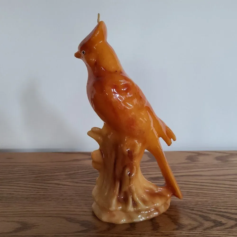 Vintage Unique Novelty Wax Candle - Bird on Perch - Vintage Rare UNIQUE Unlit